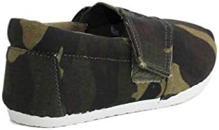 A&H Footwear Boys Kids Camo Canvas Touch Fasten Slip On Khaki Camouflage Loafer Pumps Espadrilles Plimsolls UK Sizes 8-13