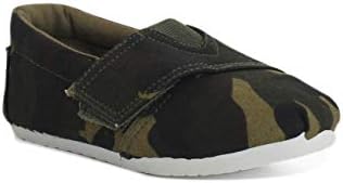 A&H Footwear Boys Kids Camo Canvas Touch Fasten Slip On Khaki Camouflage Loafer Pumps Espadrilles Plimsolls UK Sizes 8-13