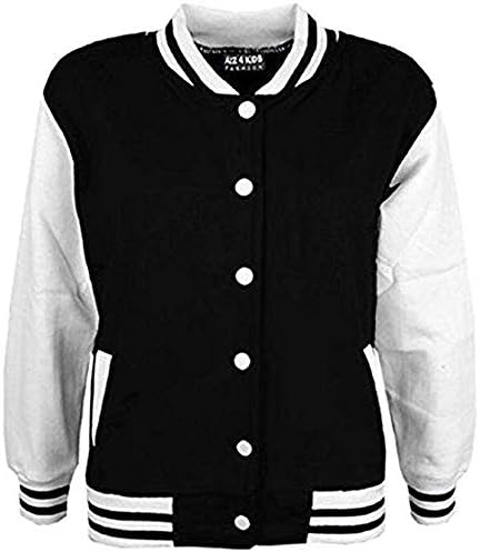 A2Z 4 Kids Baseball Contrast Jacket Varsity Style Coat B.B Stand Collar Long Sleeves Sports Activewear New Casual Fashion Unisex Girls Boys Age 2-13 Years