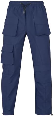 A2Z 4 Kids Boys Active Cargo Trousers Elasticated Waist Adjustable Drawstring Casual Trouser Pant Yoga Sports Lightweight Comfortable Breathable Training Outdoor Activewear Pants 3-14 Years