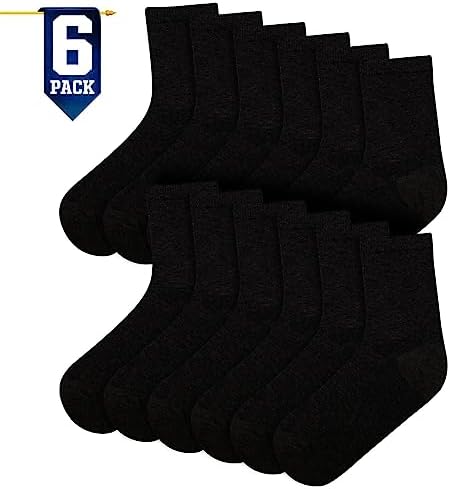 A2Z 4 Kids Boys Girls Children Kids Back To School Cotton Rich Plain Ankle School Socks Pack Of 6 Age 2-3 Years UK Shoe Size (6-8.5) 3-6 Years (9-12) 6-9 Years (12.5-3.5) 10-14 Years