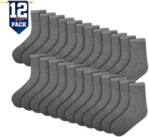 A2Z 4 Kids Boys Girls Pack Of 12 Back To School Kids Cotton Rich Plain Ankle School Socks Age 2-3 Years UK Shoe Size (6-8.5) 3-6 Years (9-12) 6-9 Years (12.5-3.5) 10-14 Years (4-5.5)