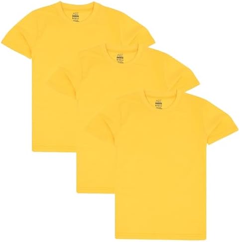 A2Z 4 Kids Boys Girls Pack of 3 Plain T Shirts Soft Feel PE School T Shirts Summer Tank Top & Tees Gift for Children Boys & Girls Age 2-3 3-4 5-6 7-8 9-10 11-12 & 13 Years