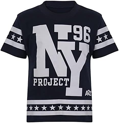 A2Z 4 Kids Boys Girls T Shirt Short Set 100% Cotton NY New York T-Shirt Top Shorts Set Age 5-13 Years