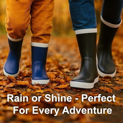 A2Z 4 Kids Boys Rain Boot Non-Slip Waterproof Rubber Child Wellies Snow Shoes Galoshes Design Lightweight Wellington Boot Everyday Perfect Outdoor Adventures