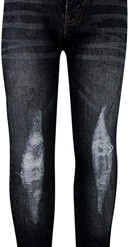 A2Z 4 Kids Boys Stretchy Jeans Denim Knee Ripped Fashion Bikers Skinny Pants Stylish Faded Bottom Slim Fit Adjustable Waist Trousers Age 5-14 Years