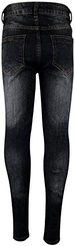 A2Z 4 Kids Boys Stretchy Jeans Denim Knee Ripped Fashion Bikers Skinny Pants Stylish Faded Bottom Slim Fit Adjustable Waist Trousers Age 5-14 Years