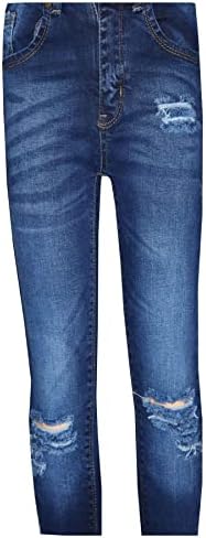 A2Z 4 Kids Denim Ripped Jeans Comfort Stretch Skinny Pants Trousers Lightweight Trendy Summer Gifts Age 3-14 Years