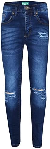 A2Z 4 Kids Denim Ripped Jeans Comfort Stretch Skinny Pants Trousers Lightweight Trendy Summer Gifts Age 3-14 Years