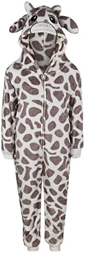 A2Z 4 Kids Girls Boys Giraffe Costume Jumpsuits Soft Plush Fleece Playsuit Animal Hooded Sleepsuit Unisex One Piece Cosplay Suit Age 2-14 Years