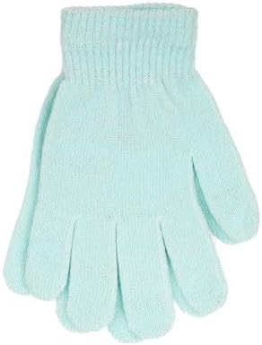 A2Z 4 Kids Girls Boys Gloves 4 Pack Winter Warm Metallic Fiber Magic Gloves Unisex Full Fingers Stretchy Mittens Kids Girls Walking Riding Grippers One Size Fit Suitable For Ages 5-13 Year