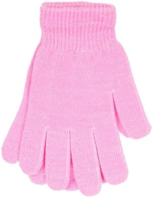 A2Z 4 Kids Girls Boys Gloves 4 Pack Winter Warm Metallic Fiber Magic Gloves Unisex Full Fingers Stretchy Mittens Kids Girls Walking Riding Grippers One Size Fit Suitable For Ages 5-13 Year