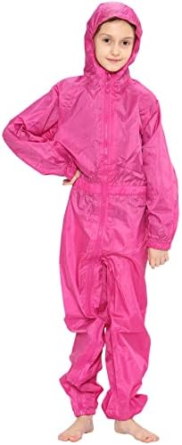 A2Z 4 Kids Girls Boys Raincoat Kids Puddle Suits All in One Waterproof Hooded Overall Rainsuit Unisex Muddy Suit Rainwear Romper 2-13 Years