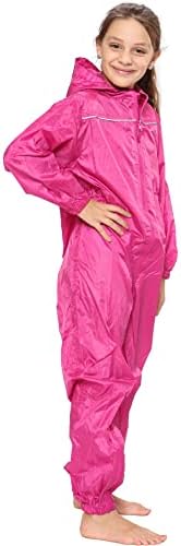 A2Z 4 Kids Girls Boys Raincoat Kids Puddle Suits Waterproof Hooded Overall Rainsuit All In One Unisex Muddy Suit Rainwear Romper Age 2-13 Years