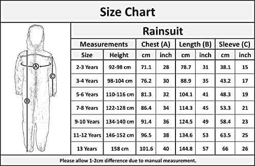 A2Z 4 Kids Girls Boys Raincoat Kids Puddle Suits Waterproof Hooded Overall Rainsuit All In One Unisex Muddy Suit Rainwear Romper Age 2-13 Years