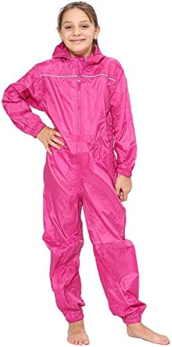 A2Z 4 Kids Girls Boys Raincoat Kids Puddle Suits Waterproof Hooded Overall Rainsuit All In One Unisex Muddy Suit Rainwear Romper Age 2-13 Years