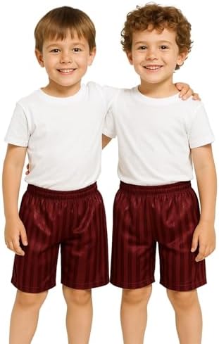 A2Z 4 Kids Girls Boys Shadow Stripe PE Shorts Sports Pack of 2 Football Gym School Shorts for Children Sportswear Age 2-13 Years