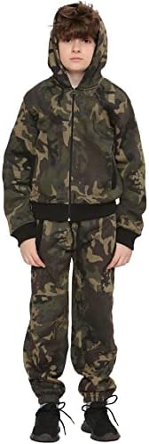 A2Z 4 Kids Girls Boys Tracksuit Plain Camouflage Fleece Hooded Top With Bottom Joggers Jogging Suit Outfit Set For Children Age 2-13 Years