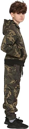A2Z 4 Kids Girls Boys Tracksuit Plain Camouflage Fleece Hooded Top With Bottom Joggers Jogging Suit Outfit Set For Children Age 2-13 Years