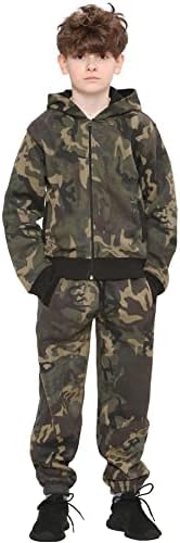 A2Z 4 Kids Girls Boys Tracksuit Plain Camouflage Fleece Hooded Top With Bottom Joggers Jogging Suit Outfit Set For Children Age 2-13 Years