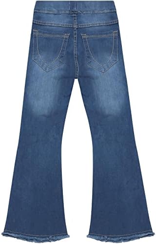 A2Z 4 Kids Girls Comfort Denim Jeans Stretchy Pants Mid Blue Bell Bottom Trendy Fashion Jeggings Pants Jeans Gifts For Childrens 5-14 Years