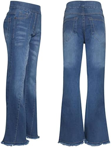 A2Z 4 Kids Girls Comfort Denim Jeans Stretchy Pants Mid Blue Bell Bottom Trendy Fashion Jeggings Pants Jeans Gifts For Childrens 5-14 Years
