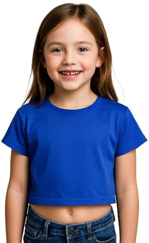A2Z 4 Kids Girls Crop Top Plain T Shirt Soft Feel Comfortable Summer Fashionable Outfit Casual Clothing Sets Age 5-13 Years