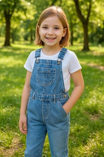 A2Z 4 Kids Girls Denim Dungaree Ripped Jeans Full Length Overall All In One Fashion Pinafore Jumpsuit Playsuits Age 5-13 Years