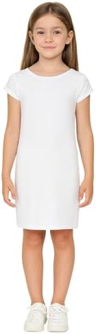 A2Z 4 Kids Girls Dresses Plain Short Sleeves Cap Slim Fit Stretch Bodycon Midi Maxi Comfortable Summer Party Fashion Dress Top Age 5-13 Years
