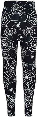 A2Z 4 Kids Girls Halloween Leggings Stretchy Spider Web Skull Print Fancy Dress Costume Bottoms Soft Trousers For Trick Or Treat School Events Party Wear Ages 3 To 13 Years