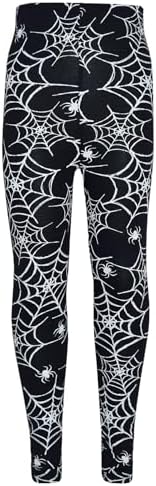 A2Z 4 Kids Girls Halloween Leggings Stretchy Spider Web Skull Print Fancy Dress Costume Bottoms Soft Trousers For Trick Or Treat School Events Party Wear Ages 3 To 13 Years