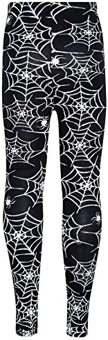 A2Z 4 Kids Girls Halloween Leggings Stretchy Spider Web Skull Print Fancy Dress Costume Bottoms Soft Trousers for Trick or Treat School Events Party Wear Ages 3 to 13 Years