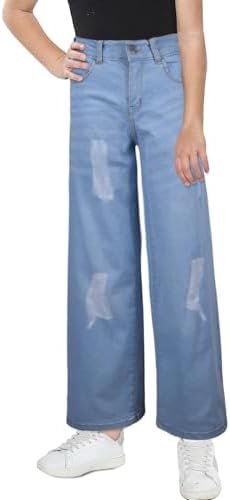A2Z 4 Kids Girls Palazzo Jeans Wide Leg Stretchy Denim Pants Flared Fashion Jean Trousers Baggy Casual Pants Age 5-14 Years