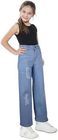 A2Z 4 Kids Girls Palazzo Jeans Wide Leg Stretchy Denim Pants Flared Fashion Jean Trousers Baggy Casual Pants Age 5-14 Years