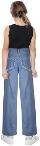 A2Z 4 Kids Girls Palazzo Jeans Wide Leg Stretchy Denim Pants Flared Fashion Jean Trousers Baggy Casual Pants Age 5-14 Years