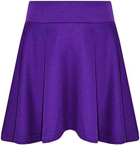 A2Z 4 Kids Girls Plain Skater Skirt for School Trendy Soft Feel Comfortable Summer Fashion Outfit Clothing Age 2-13 Years