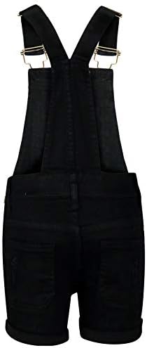 A2Z 4 Kids Girls Shorts Dungaree Denim Ripped Stretch Summer Jeans All In One Jumpsuit Adjustable Strap Comfortable Overall Casual Playsuit Age 3-13 Years