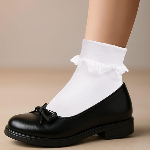 A2Z 4 Kids Girls Socks 6 Pack Frilly Lace Ankle Socks With Delicate Lace Trim Perfect For Dressing Up School Parties And Everyday Wear Durable Soft Material