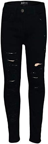 A2Z 4 Kids Girls Stretchy Dark Blue Denim Jeans Ripped Faded Fashion Skinny Pants Stylish Trousers New Age 7 8 9 10 11 12 13 13-14 Years