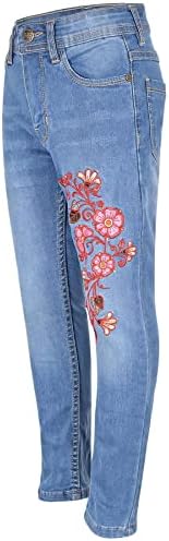 A2Z 4 Kids Girls Stretchy Embroidered Denim Jeans Faded Fashion Jeggings Comfort Skinny Pants Stylish Trousers New Age 5 6 7 8 9 10 11 12 13 Years