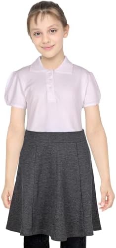A2Z 4 Kids Pack Of 2 Girls Plain School Uniform Skater Skirts Knee Length Elasticated Waist Summer Lightweight School Wear Skirts Age 5-14 Years