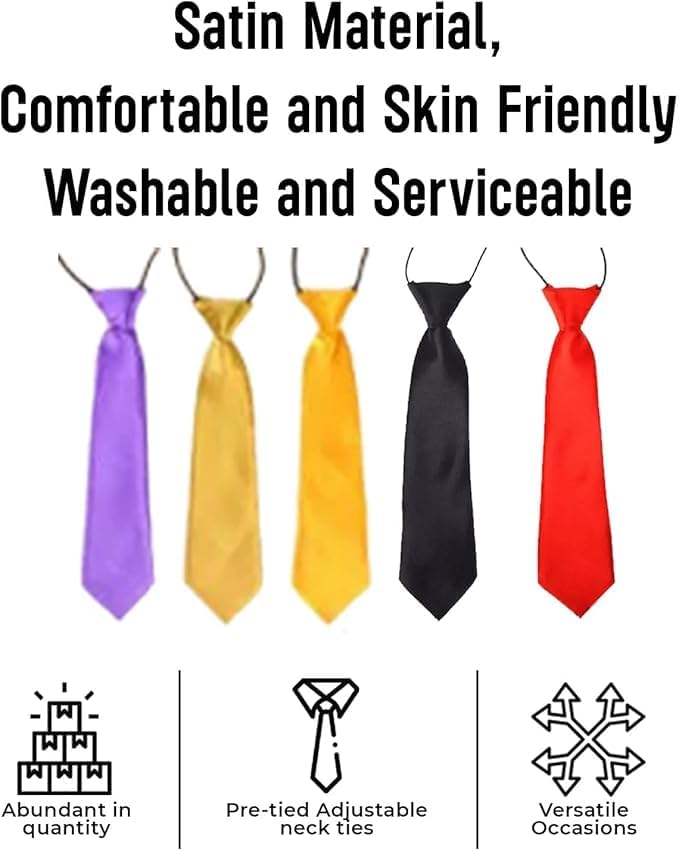 AAMERA Kids Elastic Neckties Toddlers Boys Girls Preschoolers Weddings Birthdays Graduations Communions