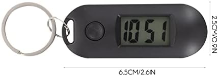 Abaodam Kids Digital Watch Black Plastic Band Quartz Movement Portable Keychain Watch For Children Unisex Not Water Resistant