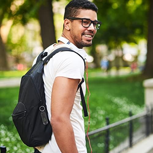 Abaodam Kids Digital Watch Black Plastic Band Quartz Movement Portable Keychain Watch For Children Unisex Not Water Resistant