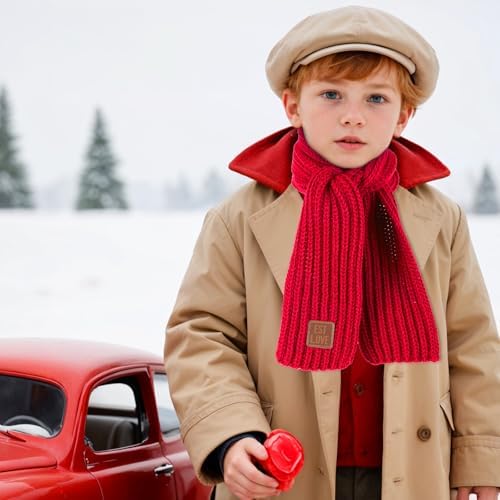 Abeillo Warm Kids Winter Knit Scarves Soft Knitted Neck Warmer Scarf Warm Scarves Wrap For Boys Girls