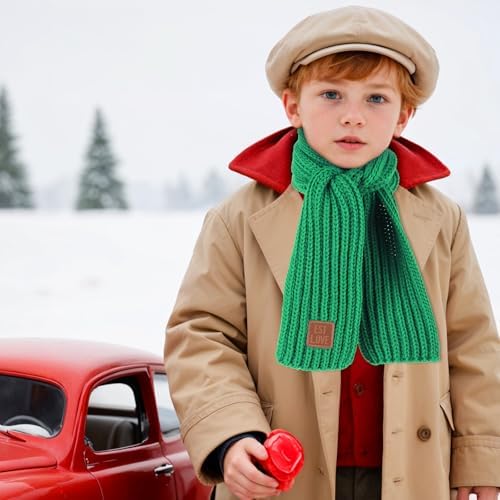 Abeillo Warm Kids Winter Knit Scarves Soft Knitted Neck Warmer Scarf Warm Scarves Wrap For Boys Girls