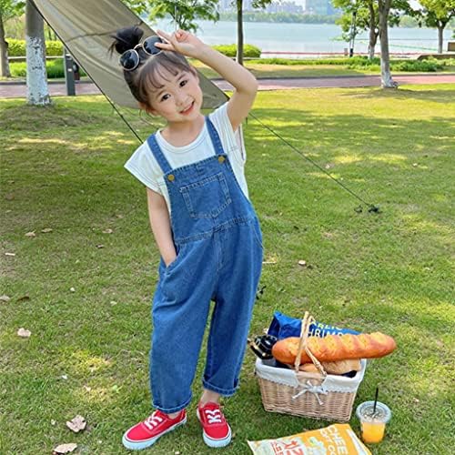 ACMEDE Kids Denim Dungarees Adjustable Jean Overalls Jumpsuit Toddler Girls Boys Denim Overall Pants Loose Fit Kids Blue Jean Dungarees Large Pocket Overalls For Boys Girls Age 1-9 Years