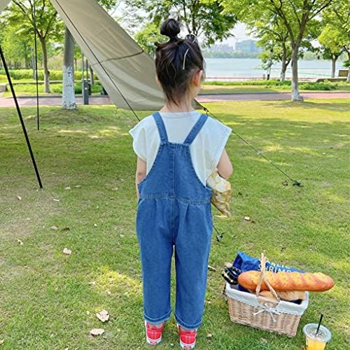 ACMEDE Kids Denim Dungarees Adjustable Jean Overalls Jumpsuit Toddler Girls Boys Denim Overall Pants Loose Fit Kids Blue Jean Dungarees Large Pocket Overalls For Boys Girls Age 1-9 Years