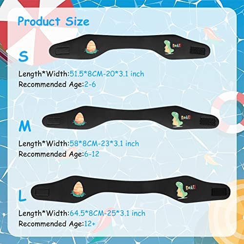 ACWOO Swimming Headband For Kids & Adults Cute Dinosaur Swimmers Headband Waterproof Ear Protection Band Elastic Neoprene Swim Ear Guard Designed To Keep Water Out And Hold Earplugs In