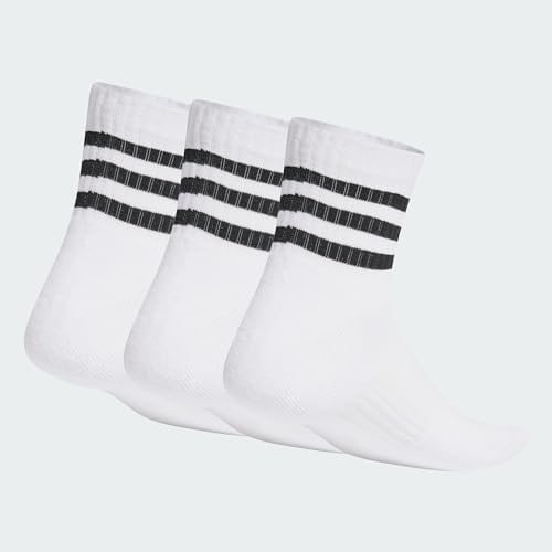 Adidas Unisex 3-stripes Cushioned Sportswear Mid-cut Socks 3 Pairs Ankle Socks (pack Of 3)